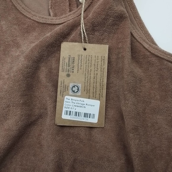 NWT The Simple Folk Vintage Romper Size 6-7 Years In Cinnamon - Picture 8 of 8